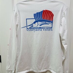 Vineyard Vines White Long Sleeve Marlin Men's Shirt